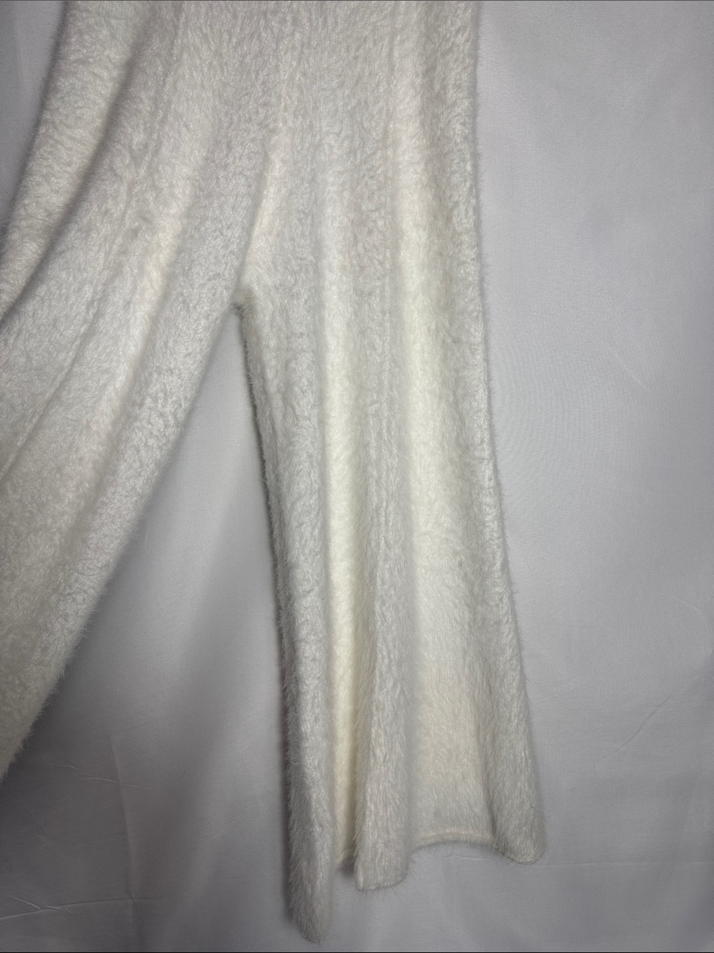 Free People Fuzzy Cozy Cream Wide-Leg Lounge Pants Women’s Size Small - Picture 3 of 8